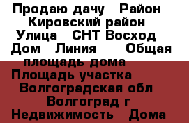 Продаю дачу › Район ­ Кировский район › Улица ­ СНТ Восход › Дом ­ Линия 32 › Общая площадь дома ­ 20 › Площадь участка ­ 500 - Волгоградская обл., Волгоград г. Недвижимость » Дома, коттеджи, дачи продажа   